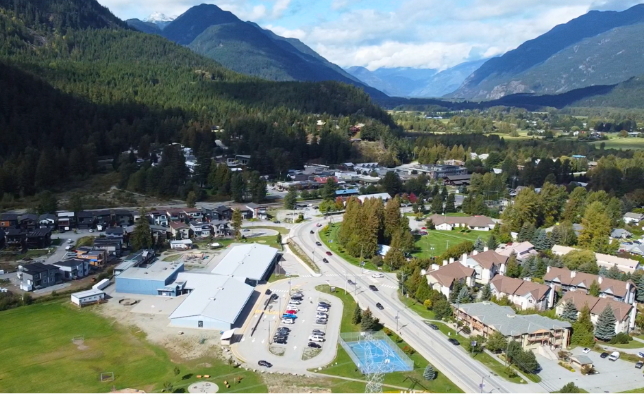 arial of the village of Pemberton